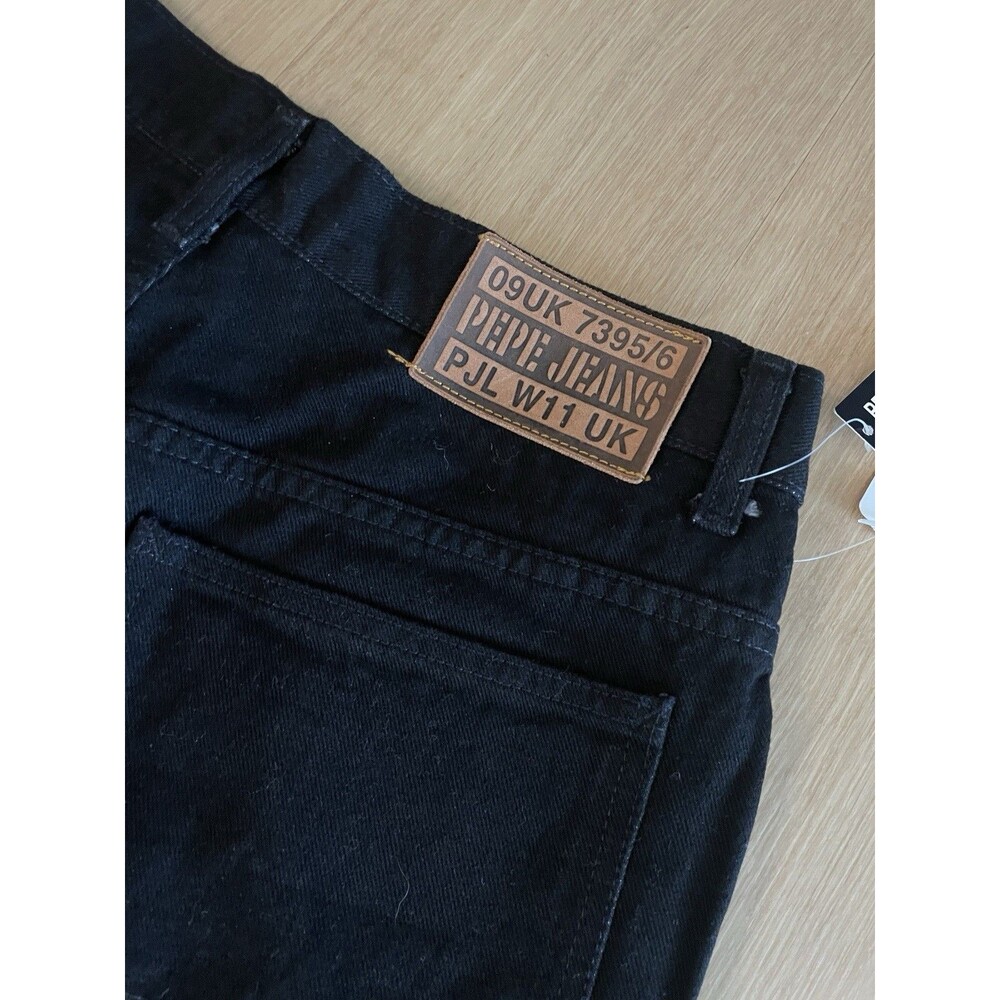 Vintage Pepe Jeans London Black Jeans 31x32 Straight Leg Denim NWT Made USA